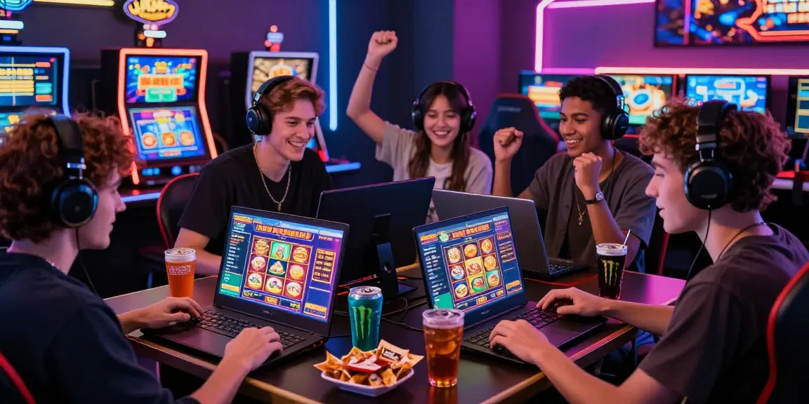 Exciting online gaming environment showcasing players enjoying slot depo 1k with vibrant screens and engaging atmosphere.