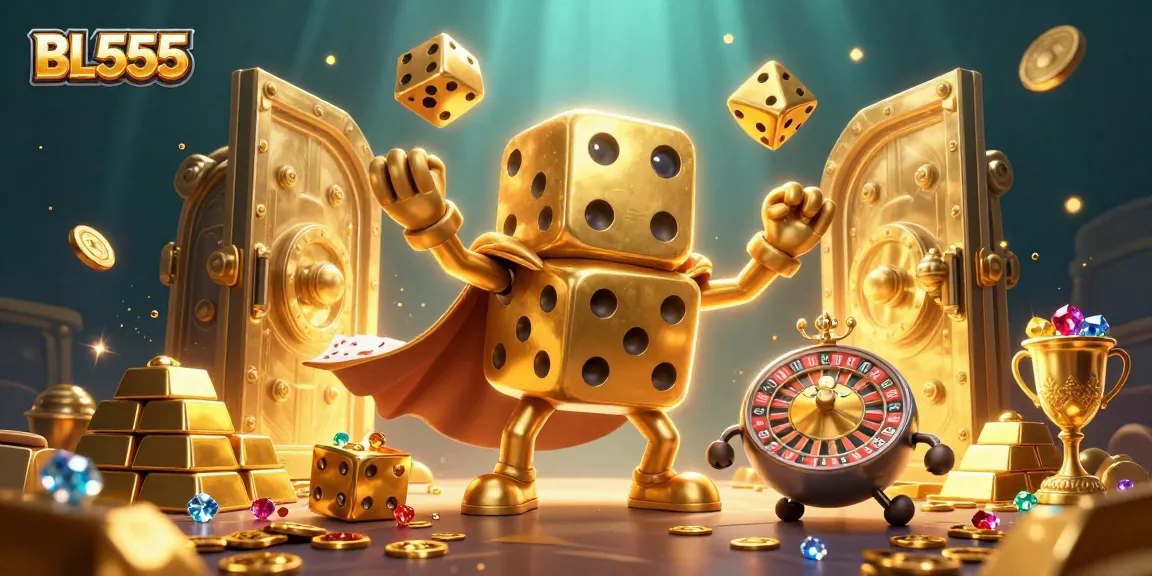Engage with BL555's thrilling casino experience featuring lively dice and gold treasures.