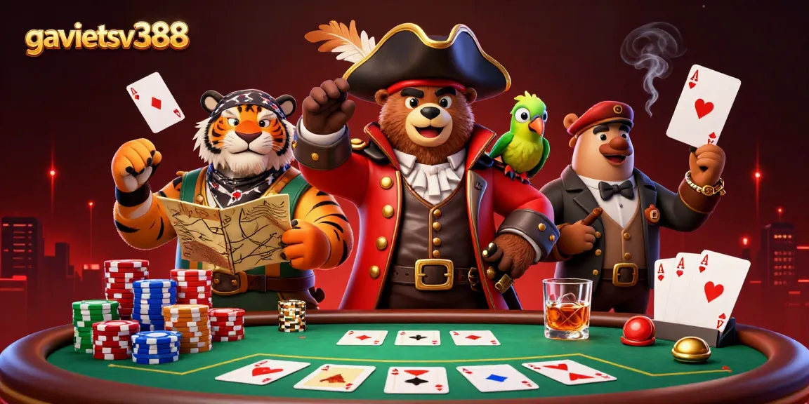 Experience thrilling action at gavietsv388 with a vibrant casino illustration showcasing poker dynamics.