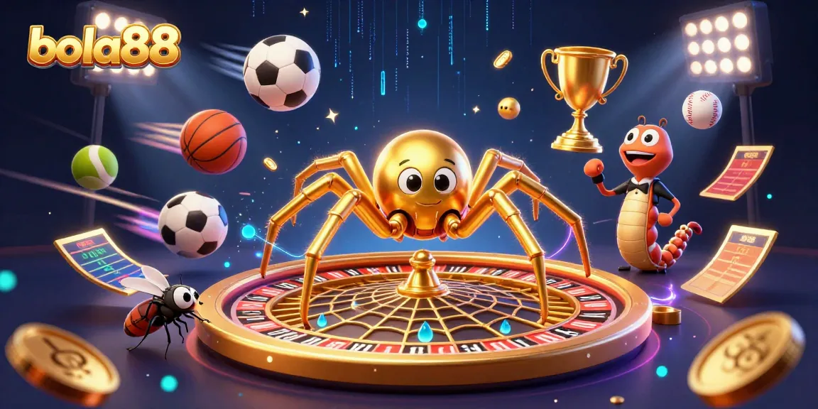 Place bets with bola88's thrilling sports betting experience featuring a golden web roulette.