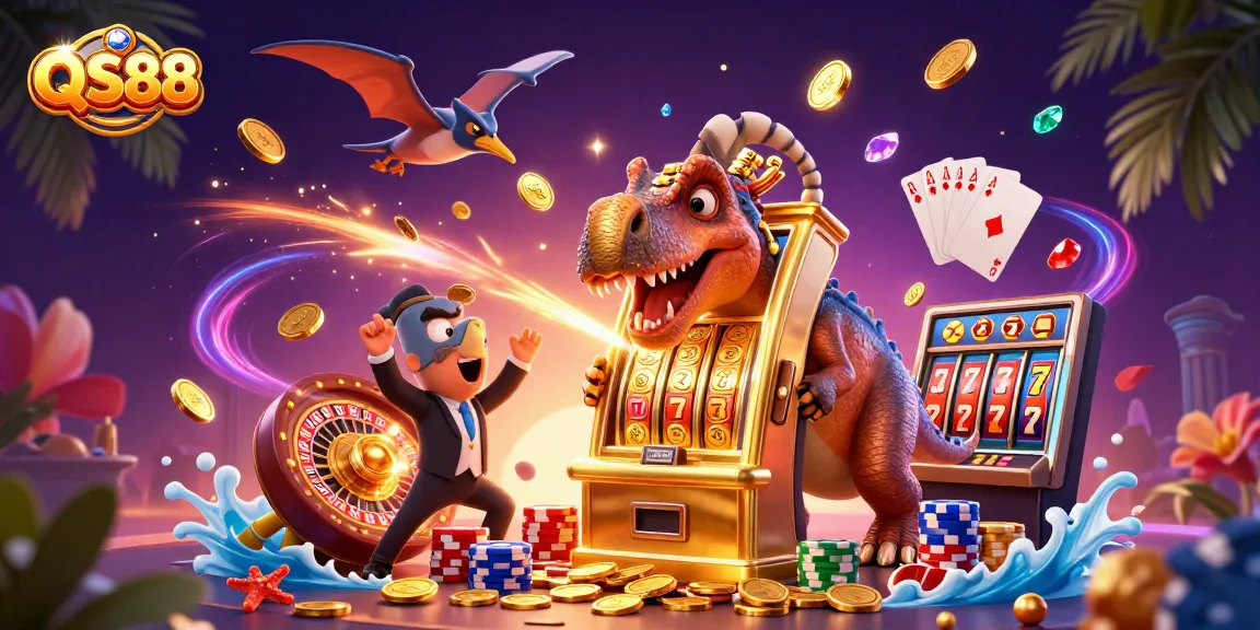 Experience the thrill of QS88 with immersive casino action featuring dynamic characters and vibrant gaming elements.