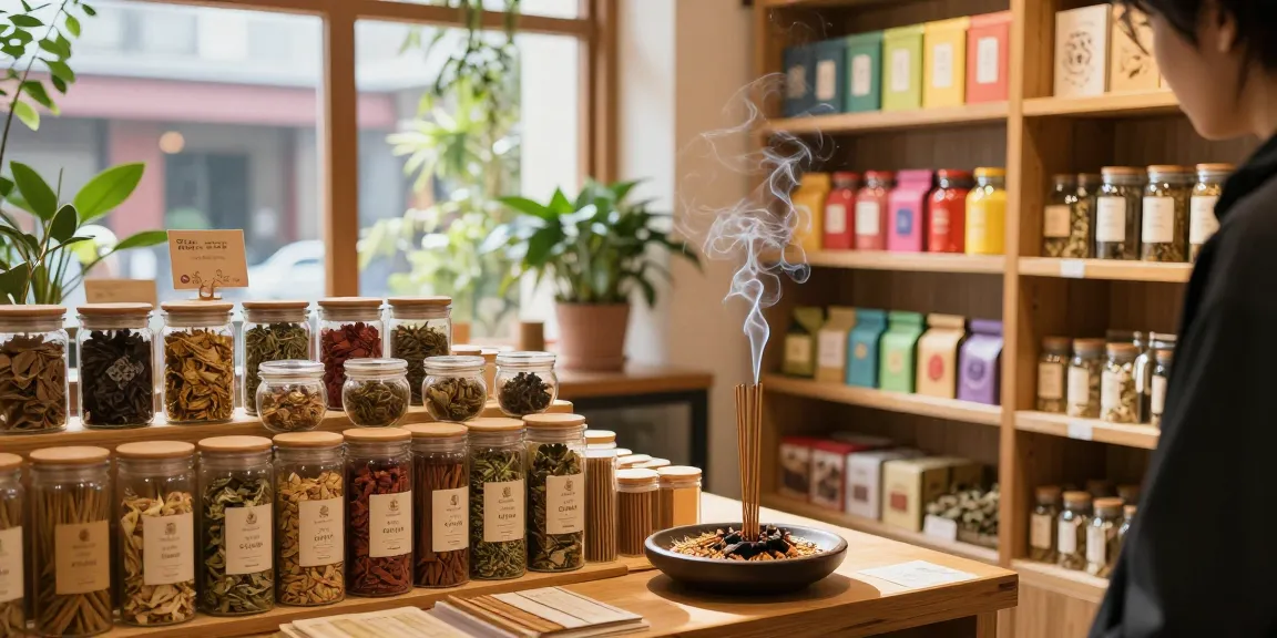 buy-bonzai-citrus-herbal-incense-3g-onlinein-uk in a cozy herbal shop with various aromatic incense jars.