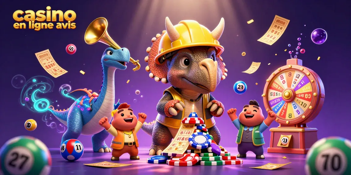 Appréciez l'univers du casino en ligne avis avec ce triceratops construisant des piles de jetons.