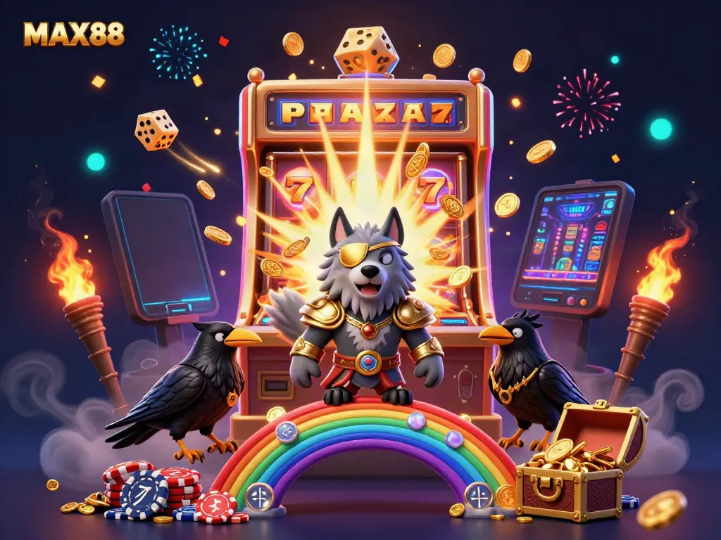Join Odin and his ravens in this MAX88-themed casino adventure featuring vibrant slot machines and treasure.