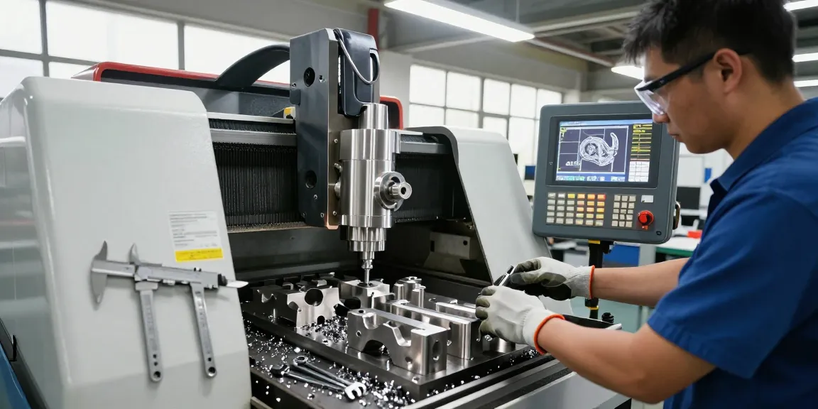 Creating custom stainless steel parts in a professional workshop with a CNC machine.