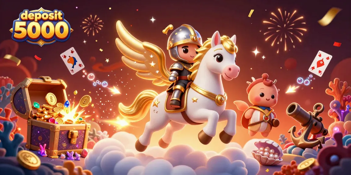 Experience big winnings with deposit 5000 at this vibrant online casino illustration.