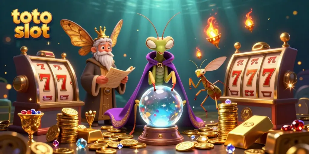 Engage with the thrilling toto slot experience in this vibrant, enchanted casino setting.