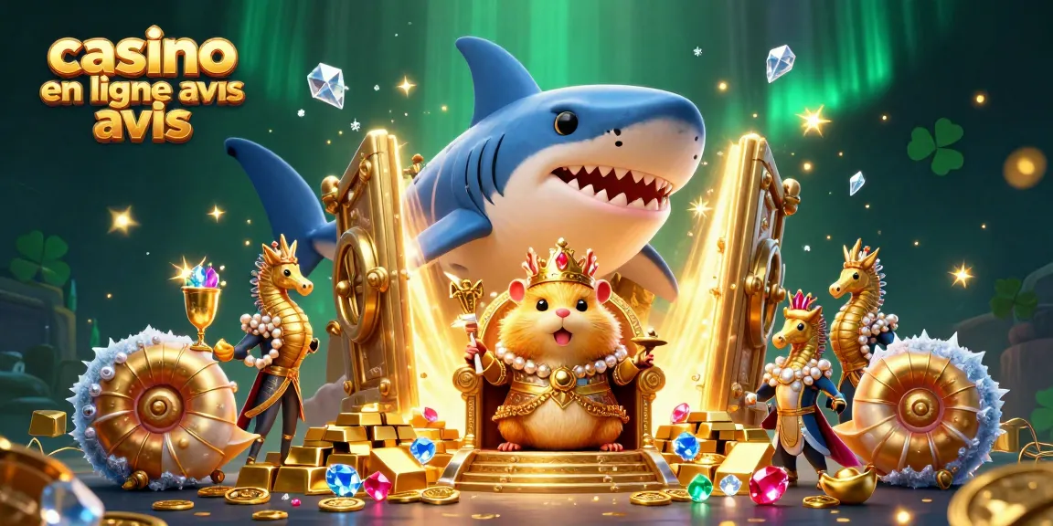 Vivez des aventures palpitantes avec des avis sur les casinos en ligne : un roi hamster défiant sur une dent de requin massive.