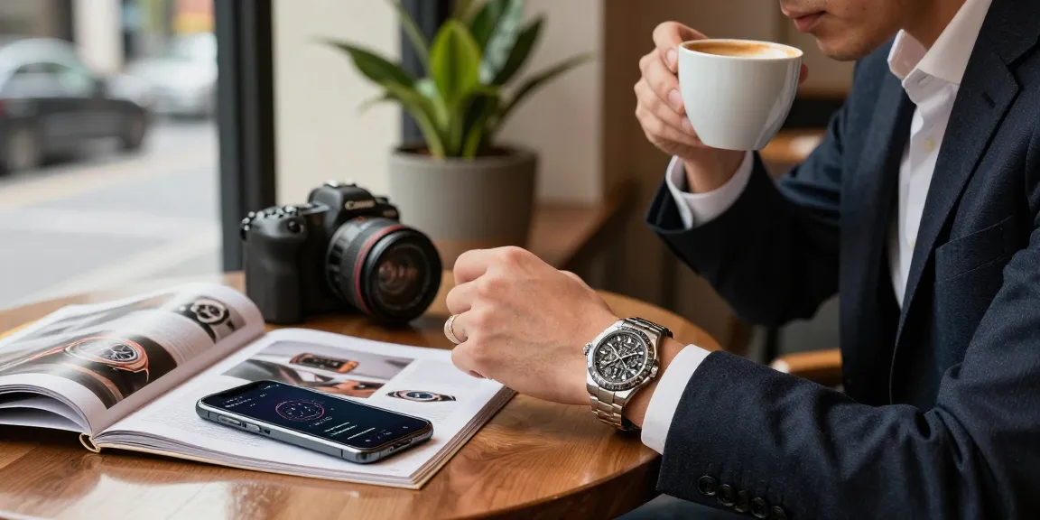 Stylish urban setting showcasing a luxury super clone watch on wrist, emphasizing elegance and lifestyle.