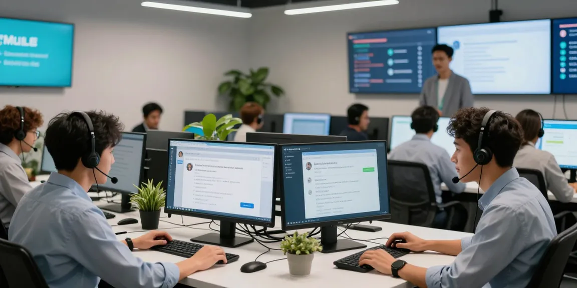Hotmail customer support agents providing Telus-Technical-Support in a modern call center.