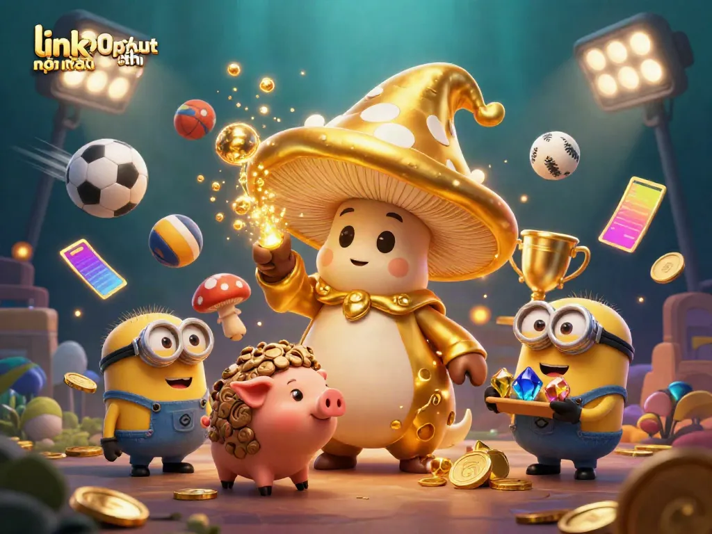 Experience the thrill of link 90phut mới nhất with colorful sports elements and magical characters in dynamic action.