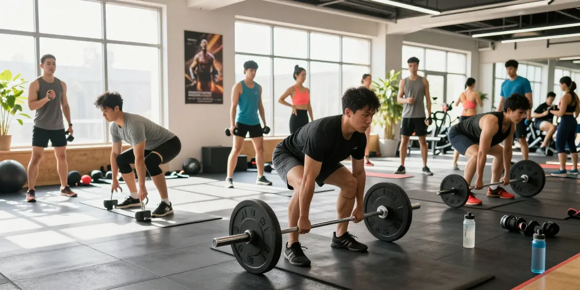 Women training at a vibrant gym while using products from Deus Medical Shop to enhance performance.