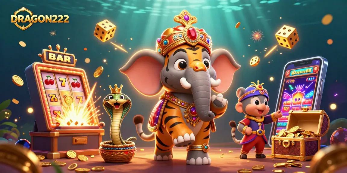 Engage with the thrilling world of DRAGON222, featuring colorful casino games and dynamic characters.