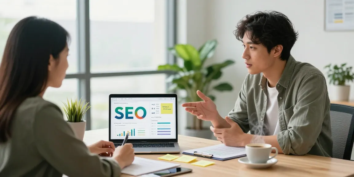 Buy Monthly SEO Packages in action during a professional consultation showing strategies for improving website performance.