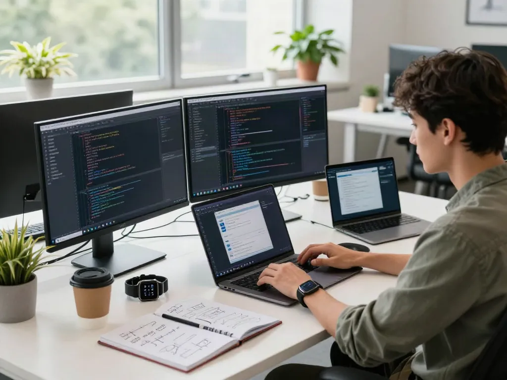 Brave browser development workspace showcasing productivity and innovation.