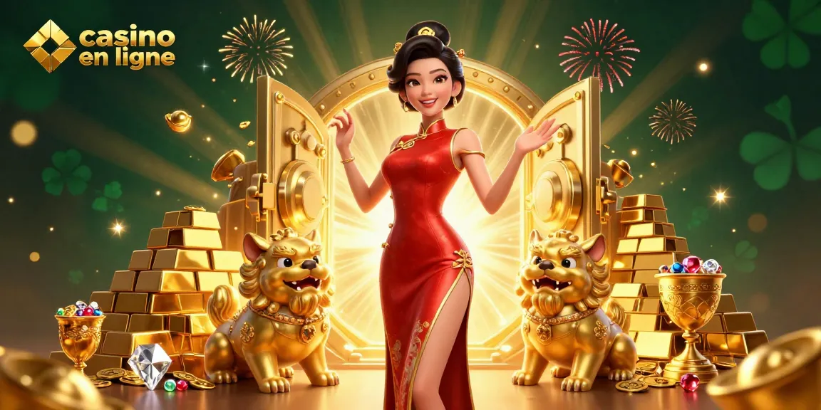 Vivez l'excitation du casino en ligne avec des personnages glamoureux, des trésors dorés et des éléments festifs dynamiques.