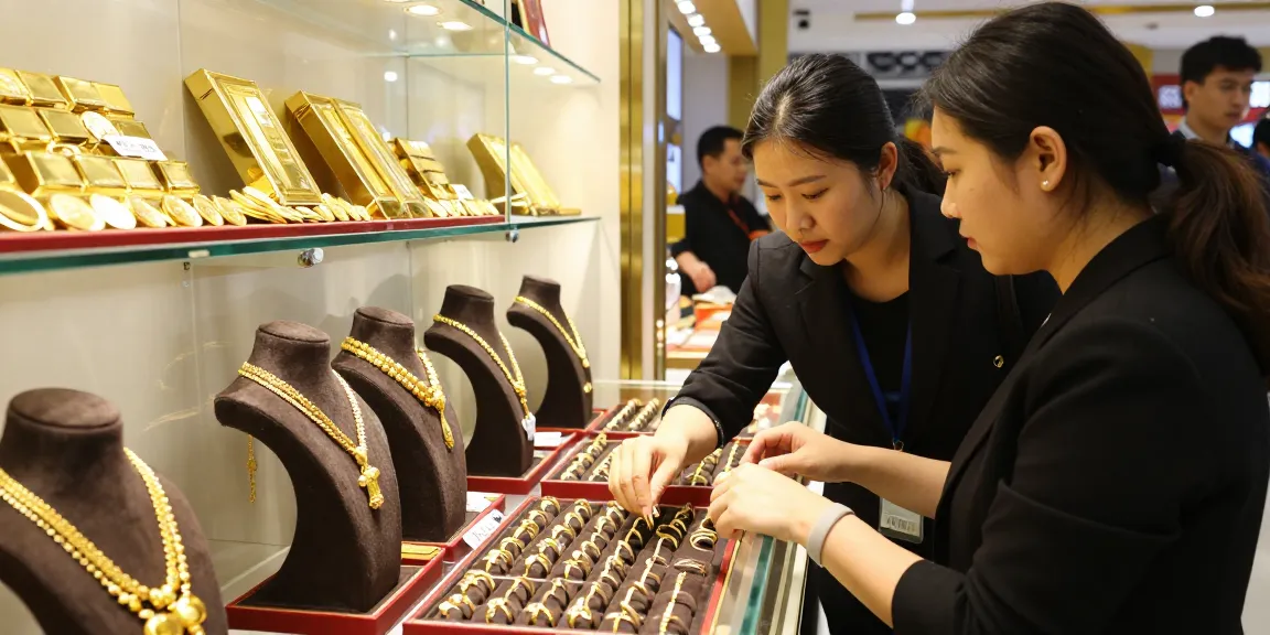 mantra 88 gold jewelry consultation in elegant showroom with 24K and 22K pieces