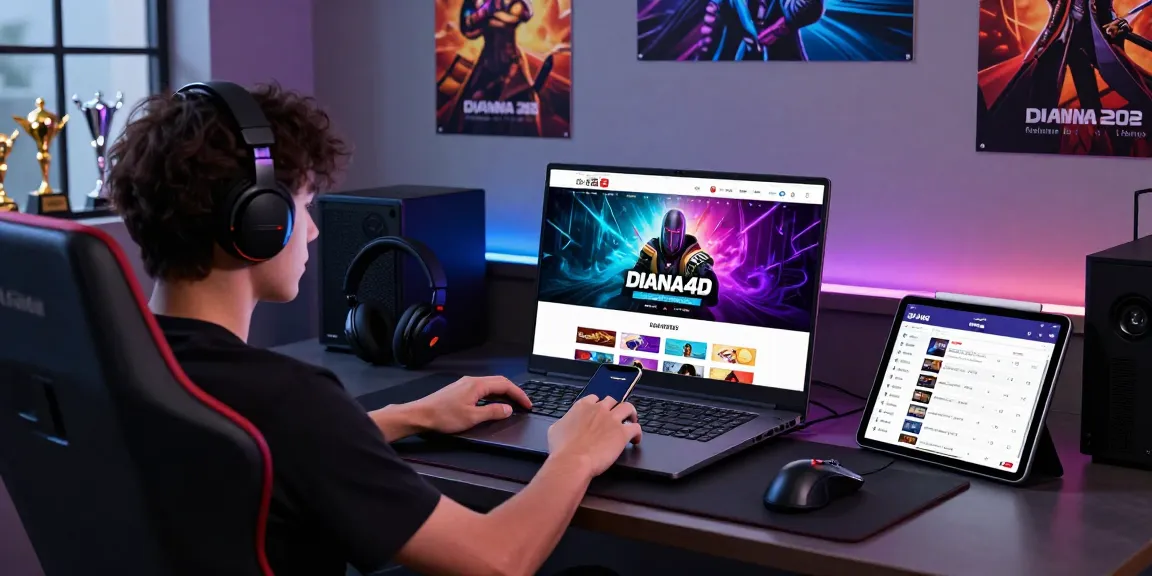Pengguna DIANA4D bermain game online dengan antarmuka modern dan aman.