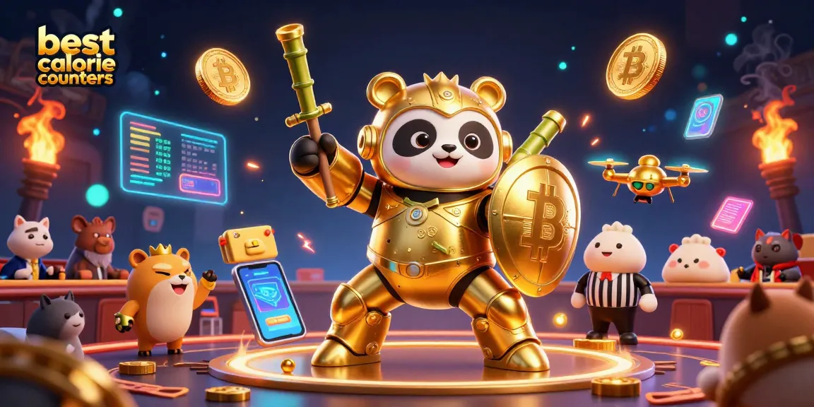 Play the best calorie counters competitively with a mech-suit panda in a vibrant casino.