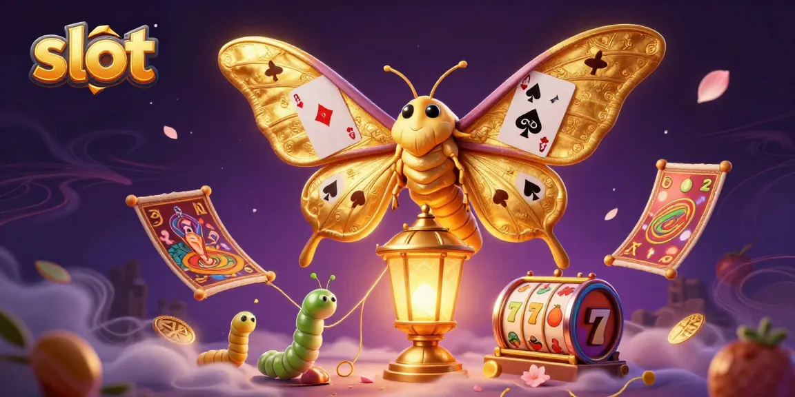 Putaran slot menampilkan kupu-kupu emas dan elemen kasino lainnya dengan efek visual menakjubkan.