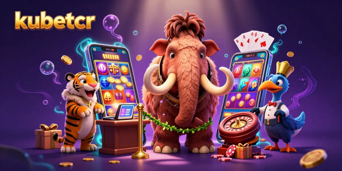 Join the action at kubetcr with a majestic woolly mammoth bouncer and vibrant casino elements.