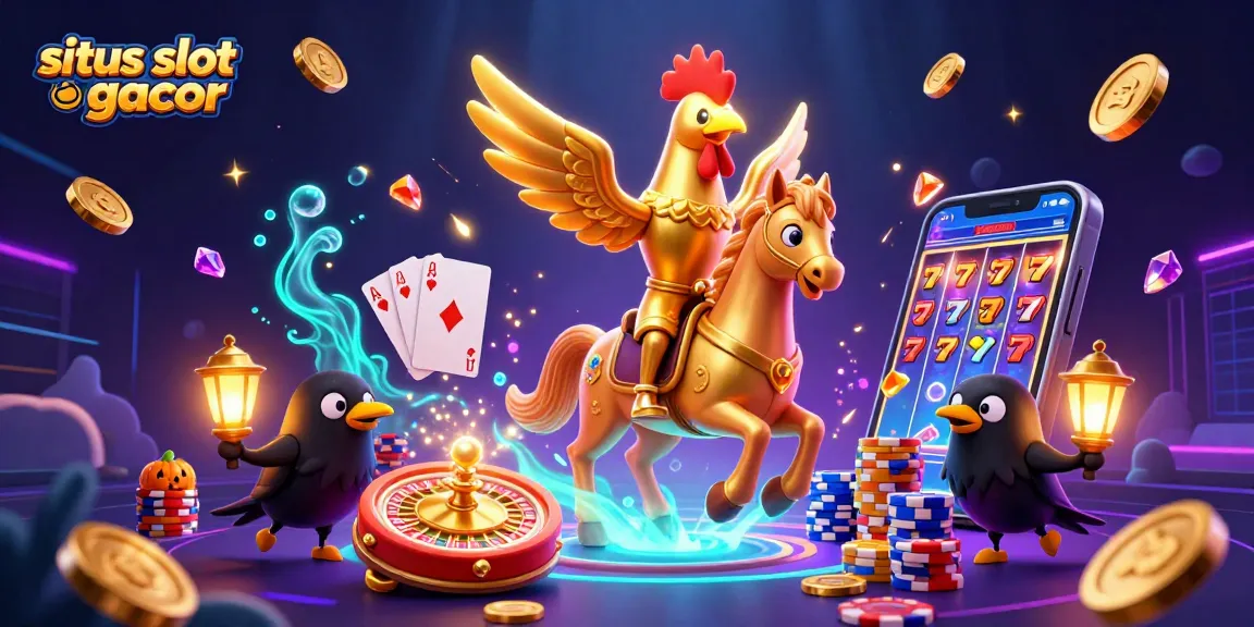 Experience the excitement of situs slot gacor with vibrant golden treasures and dynamic casino elements in this fantastic 3D scene.