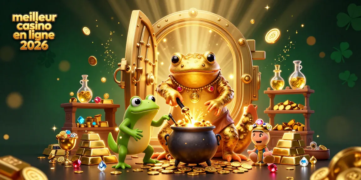 Illustration présentant le meilleur casino en ligne 2026 avec des personnages fantastiques et des éléments de jeu.