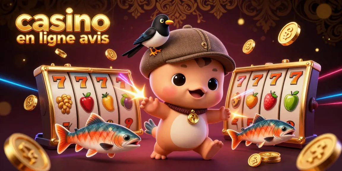 Aperçu brillant d'une illustration 3D créative pour casino en ligne avis avec Nessie et des éléments de machines à sous.