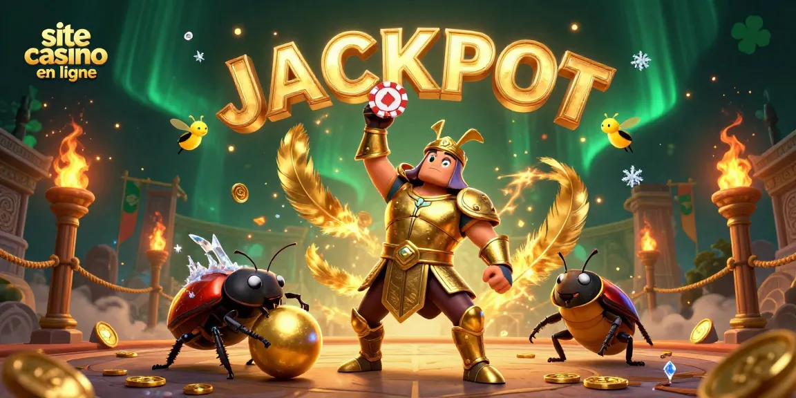 Jouer sur un site casino en ligne pour obtenir un jackpot, une victoire en jeu plein de couleurs.