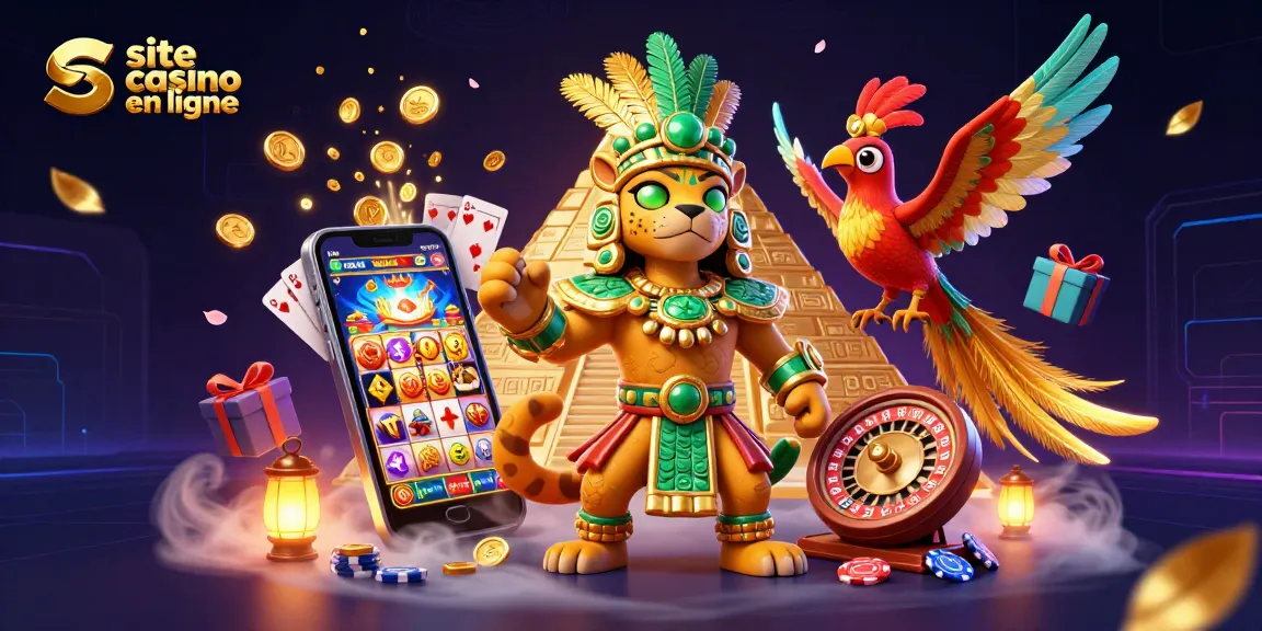 Jouez sur le site casino en ligne avec le prêtre jaguar et des éléments de jeu animés.